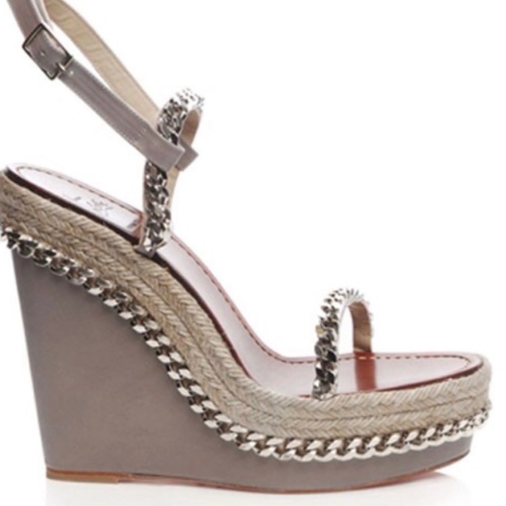 Christian Louboutin Gray wedge sandals